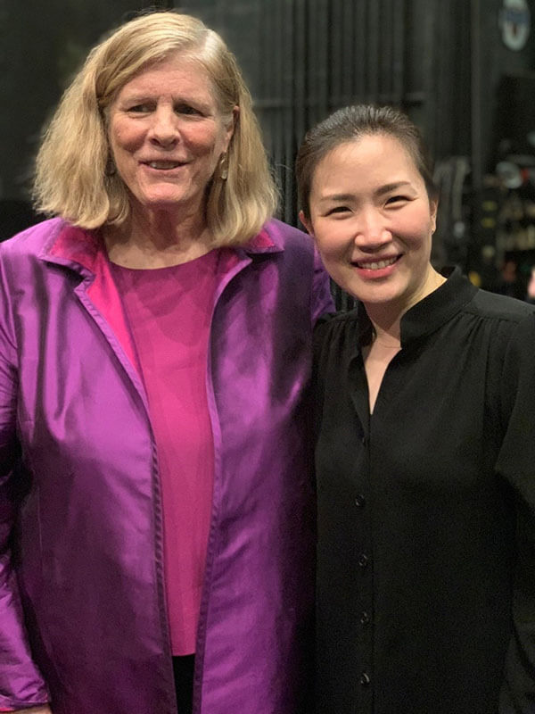 Eun Sun Kim with recent Spirit of the Opera Award recipient and SFO board member, Louise Gund during Rusalka earlier this year.