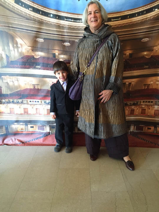Nathaniel (in his fancy clothes) poses with Amy for a picture at the Opera. Photo courtesy Bob Epstein.
