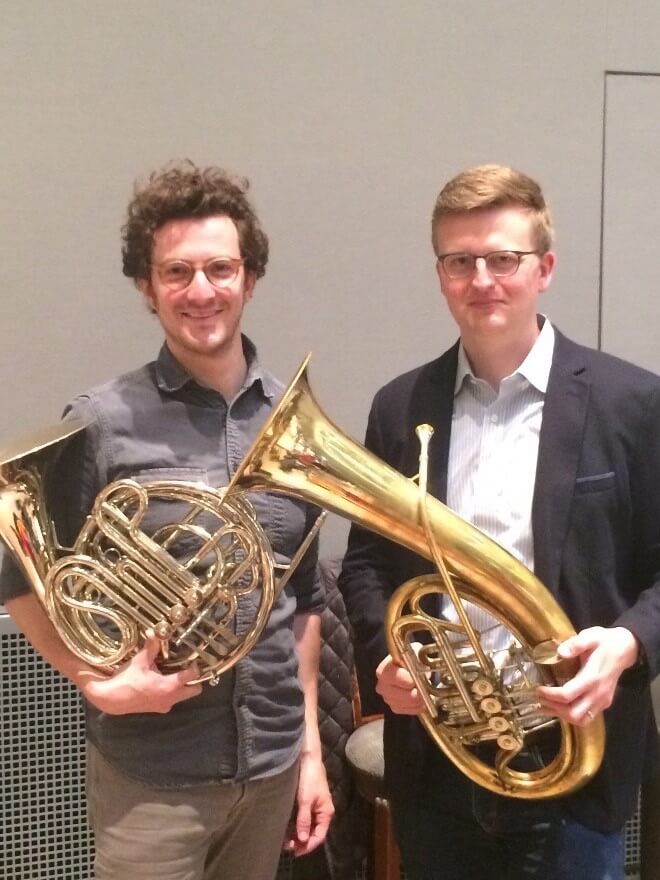 Co-principal horns Kevin Rivard (left) and Mark Almond (right).