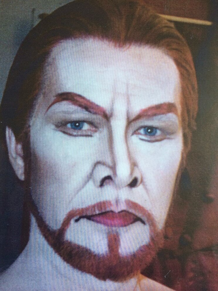 Sam Ramey&rsquo;s make-up for Mefistofele (1989), as created by Bill Jones.