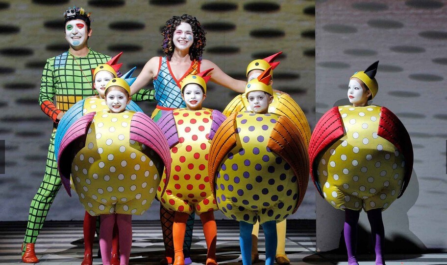 Efraín Solís (Papageno) and Maria Valdes (Papagena), two of our featured vocalists on the Smule Sing! Karaoke app, in our 2015 production of The Magic Flute.