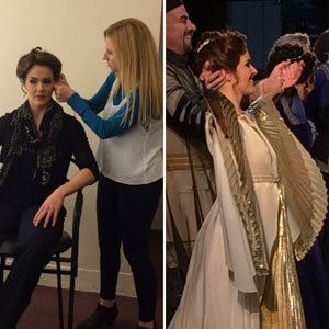 Rachel&rsquo;s hair and make-up is created by Principal Make-up Artist Karalynne Fiebig. Rachel taking a bow at the end of Aida.