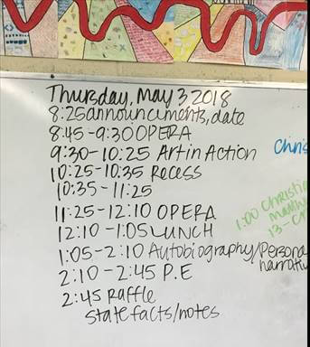 Day's schedule