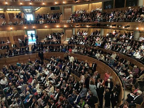 The graceful sweep of the auditorium.