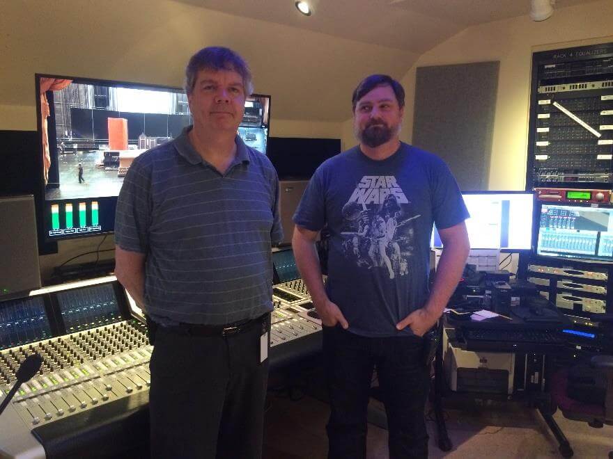 Senior Audio Engineer Tod Nixon, and our Master Audio/Video Engineer, Doug Mitchell, in the Sound Center at San Francisco Opera.