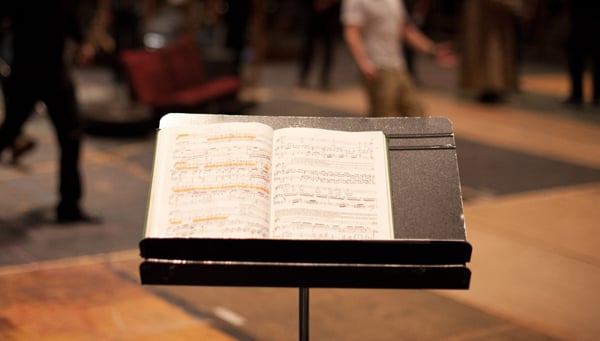 Music stand with score