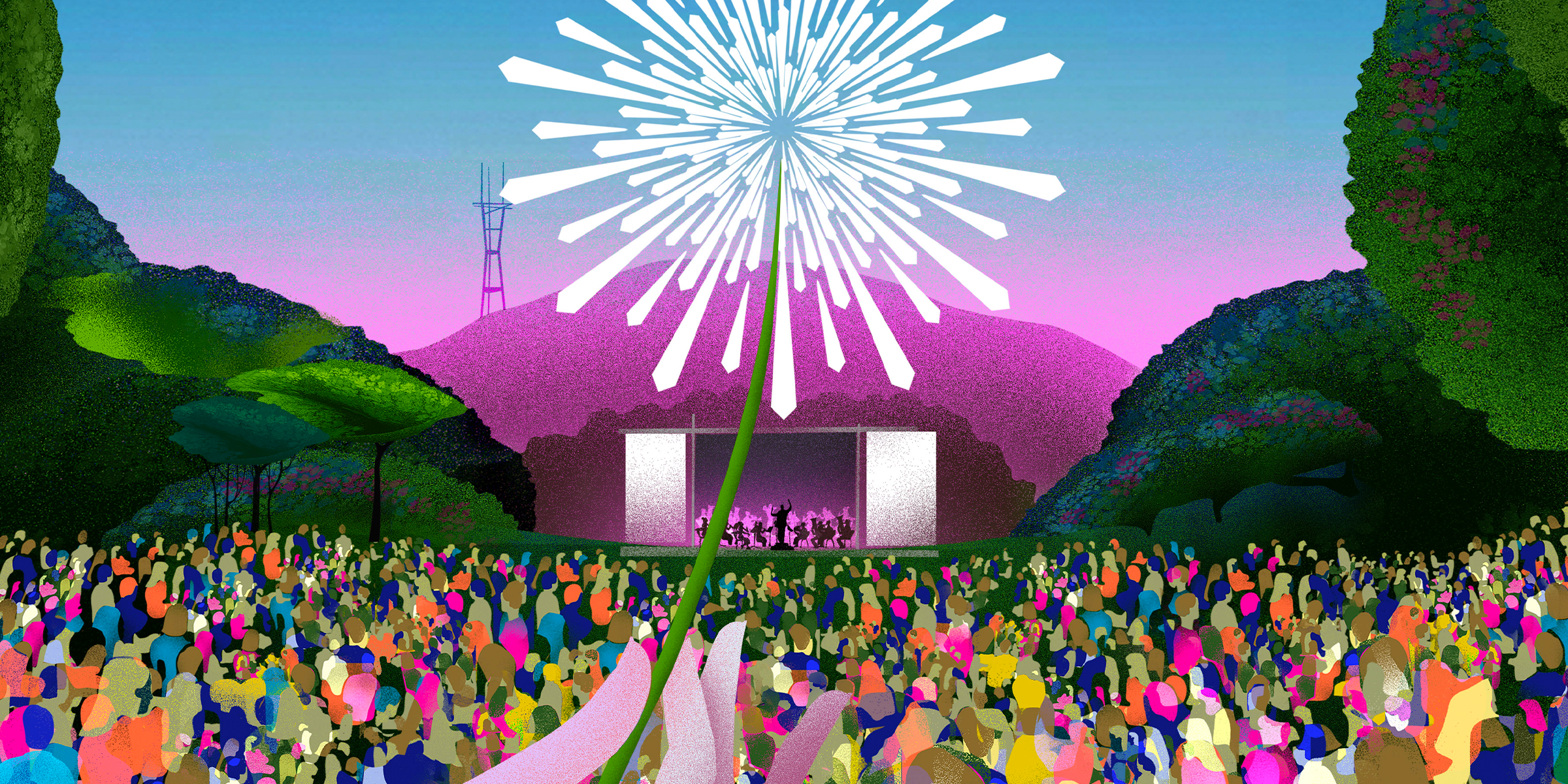 Opera in the Park view of stage from the lawn