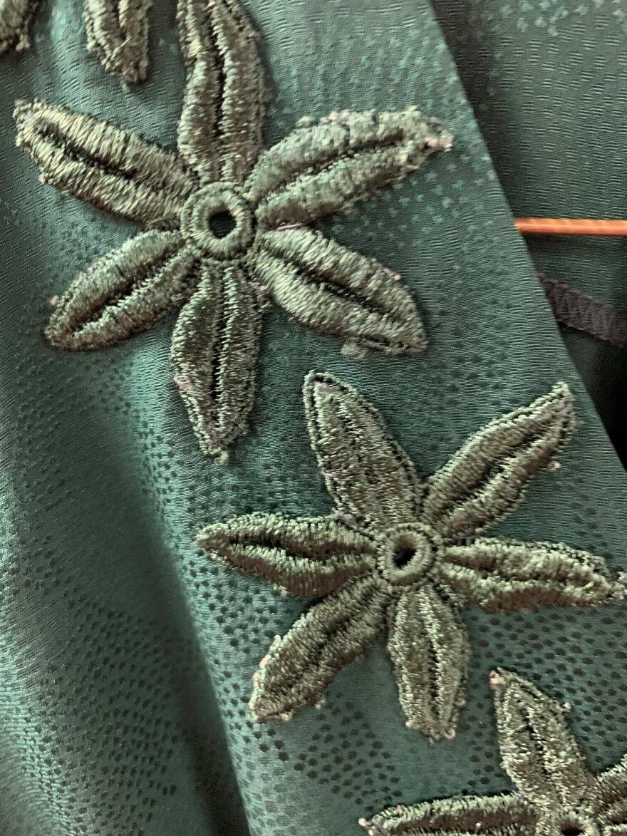 Added texture to Mary’s Christmas dress.