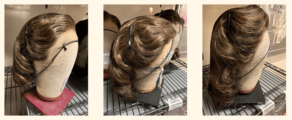 Andriana&rsquo;s three wigs, in chronological order.