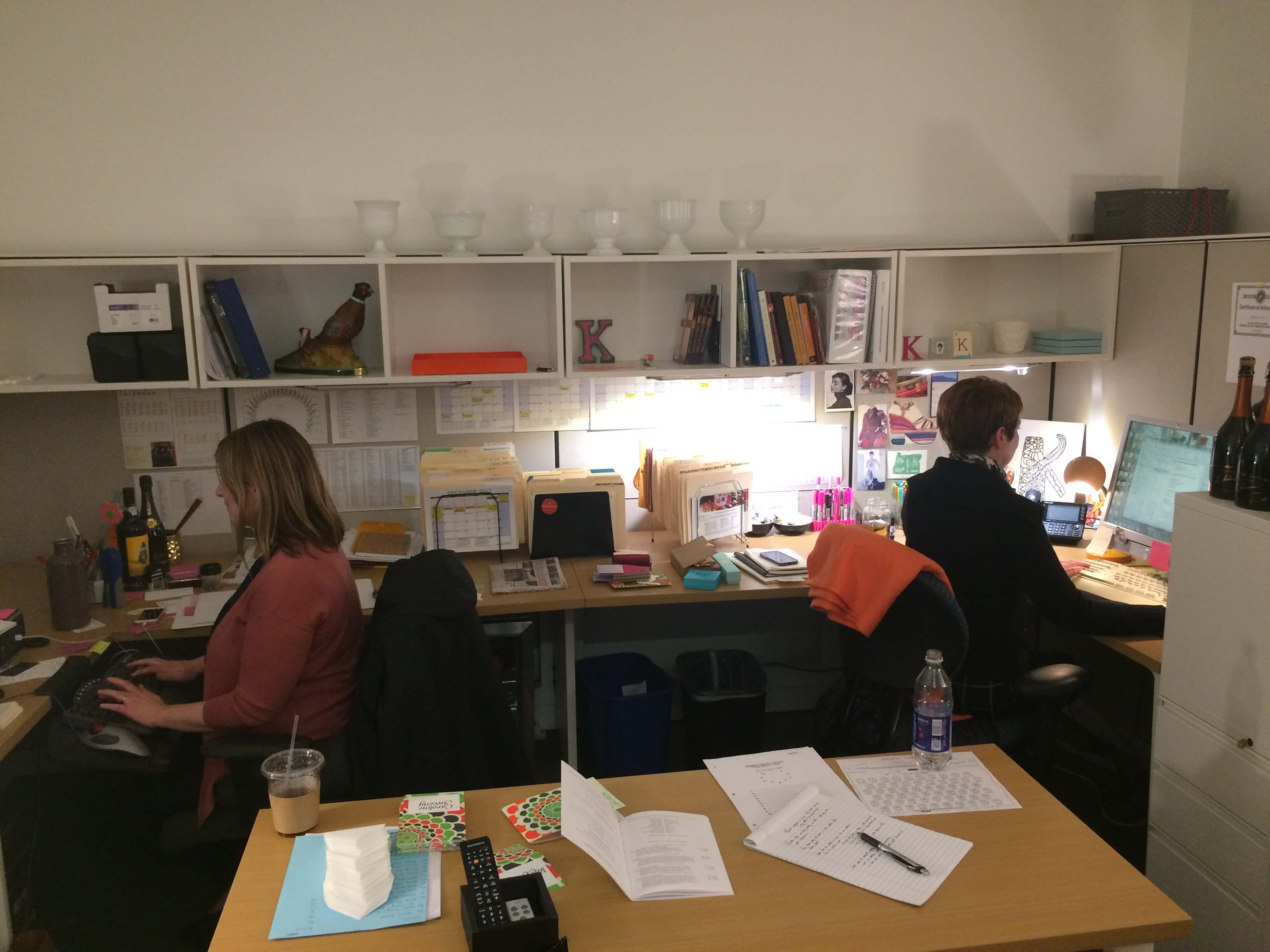 Katie (left) and Karman (right) at work in the Events office at the Opera.