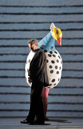 Director Harry Silverstein and a bird on the set of our 2012 production of The Magic