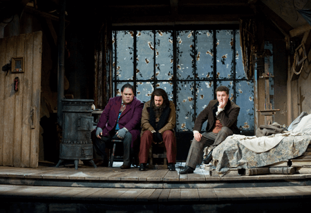 Marcello, Colline, and Rodolfo in the attic in our 2008 prduction of La Boheme