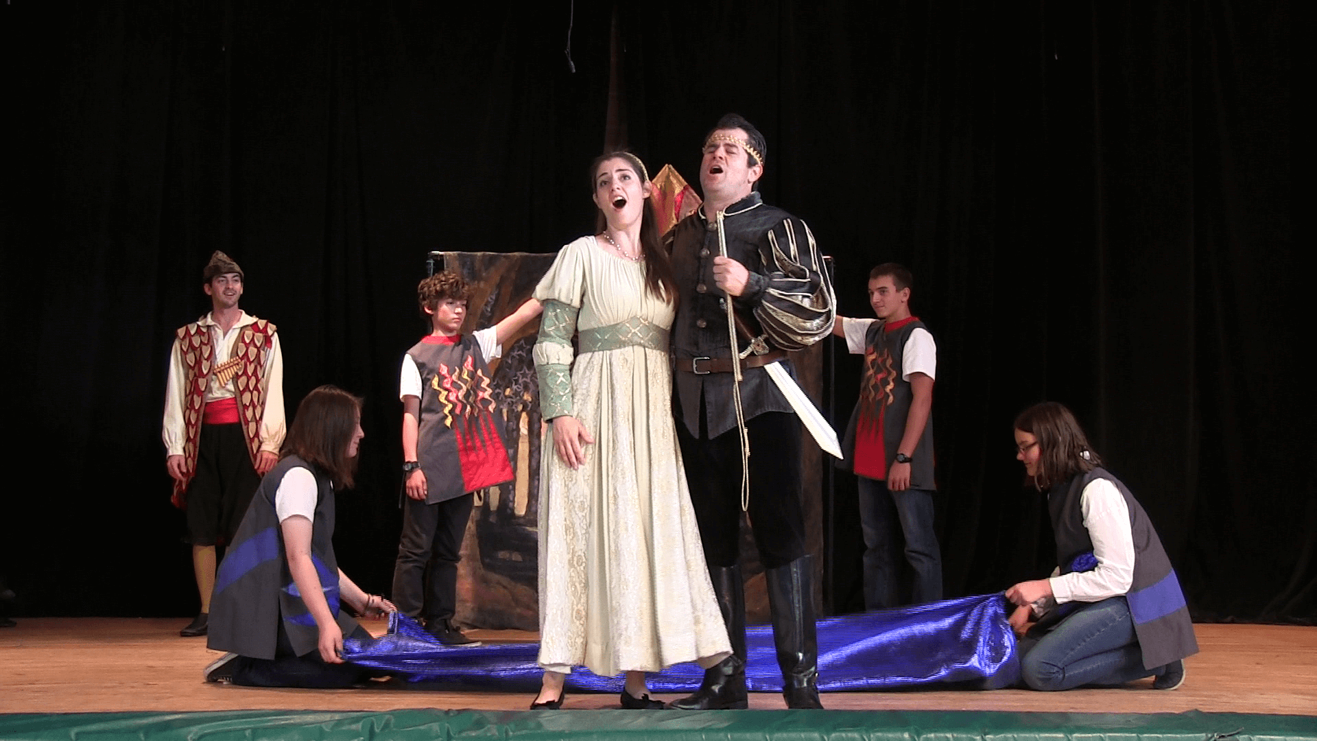 Magic Flute cast performing on stage