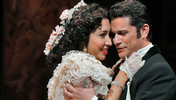 La Treviata moment when two cast members are embracing