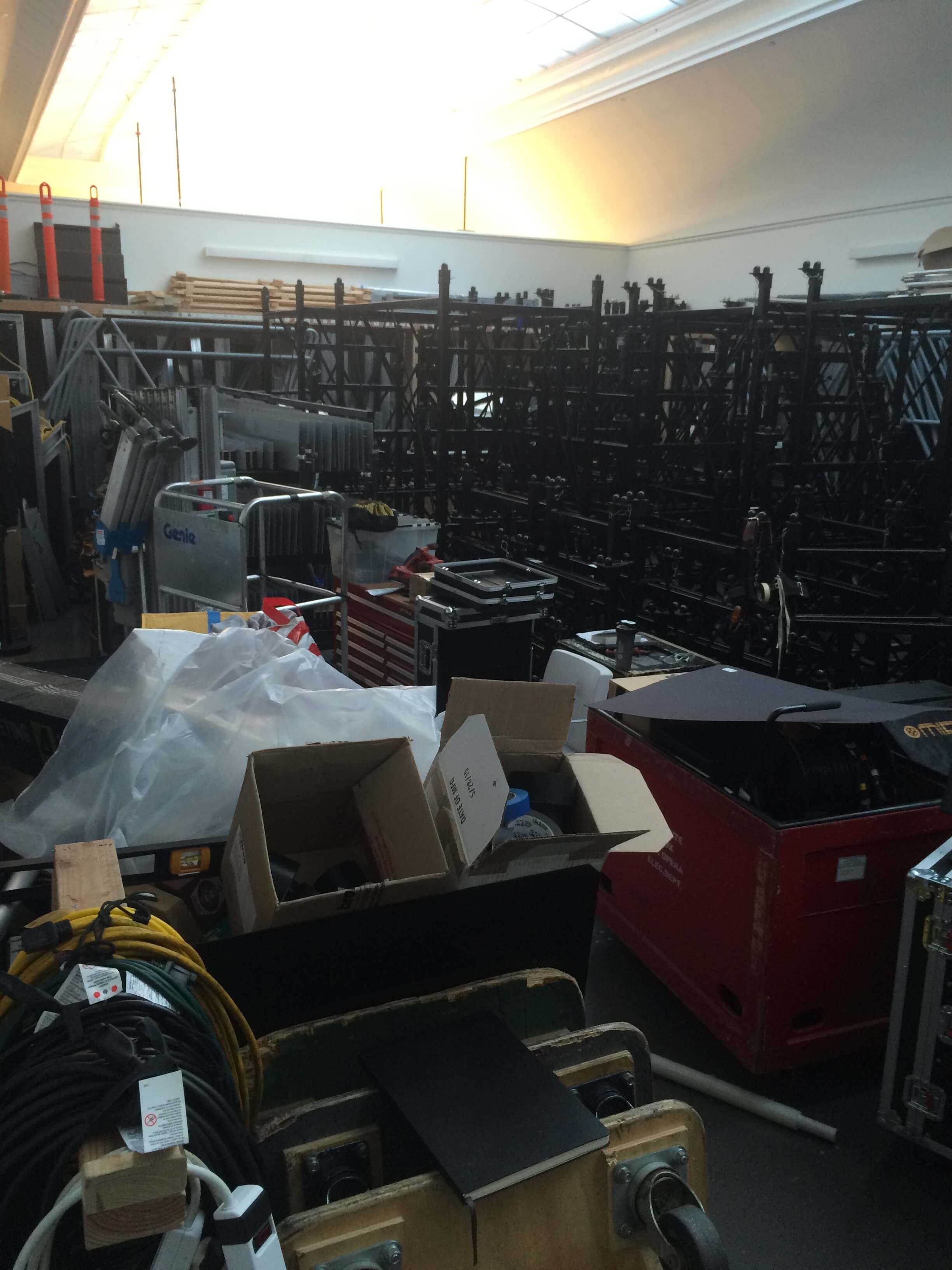 The storage room in the Wilsey Center.