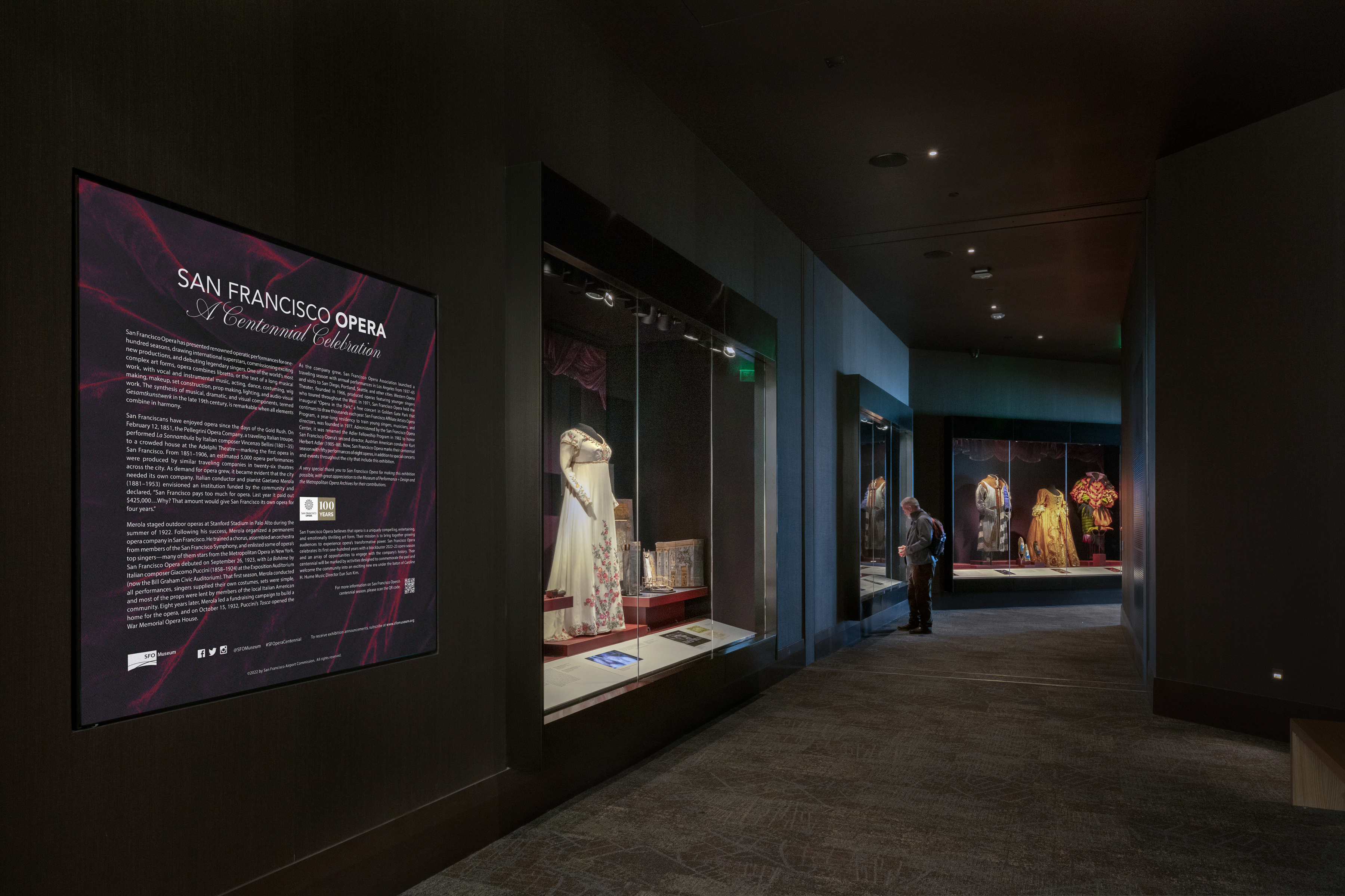 SFO Centennial Celebration display at SF International Airport