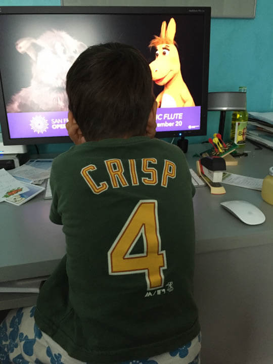 Nathaniel watches The Magic Flute Puppeteaser. Photo courtesy Bob Epstein.