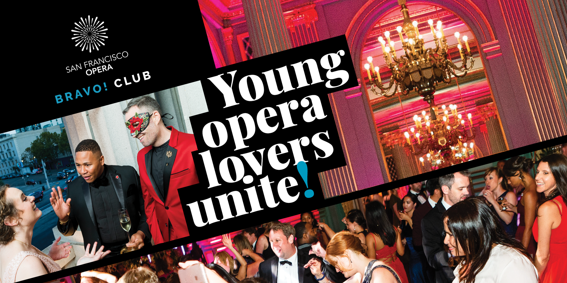 Image for Young Opera lovers and a group of people on a dance floor