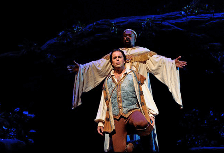 Earl as Speaker with tenor Vale Rideout as Tamino in Phoenix Opera's 2010 production of The Magic Flute.