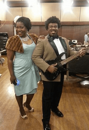 Earl as B.B. King and Alexis as Dinah Washington backstage in Arizona Opera's 2014 production of Don Pasquale.