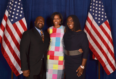 Earl & Alexis with the First Lady of the United States Michelle Obama in Tucson, 2012.