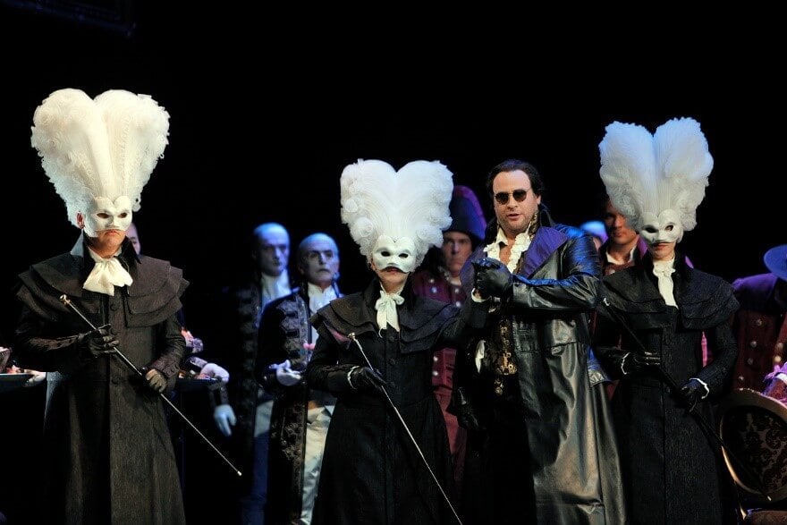 The hat-wigs in San Francisco Opera&rsquo;s Don Giovanni, built by Paula and assistant Lauren Cohen.