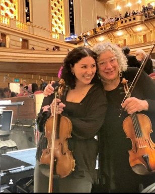 Kay Stern and Shaleah Feinstein embracing for a picture