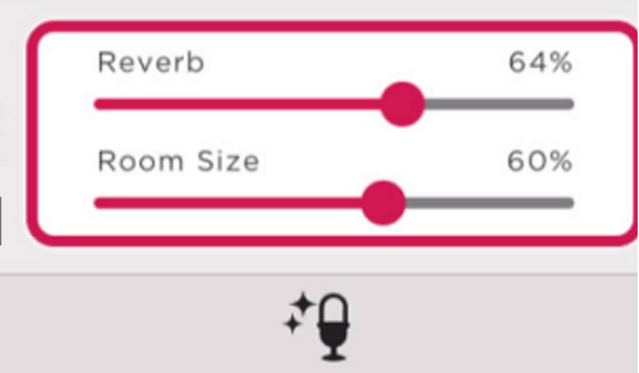 Reverb at 64% and Room Size at 60%