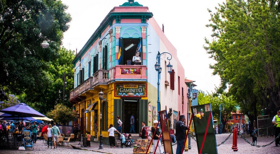 The Caminito Street in Buenos Aires.