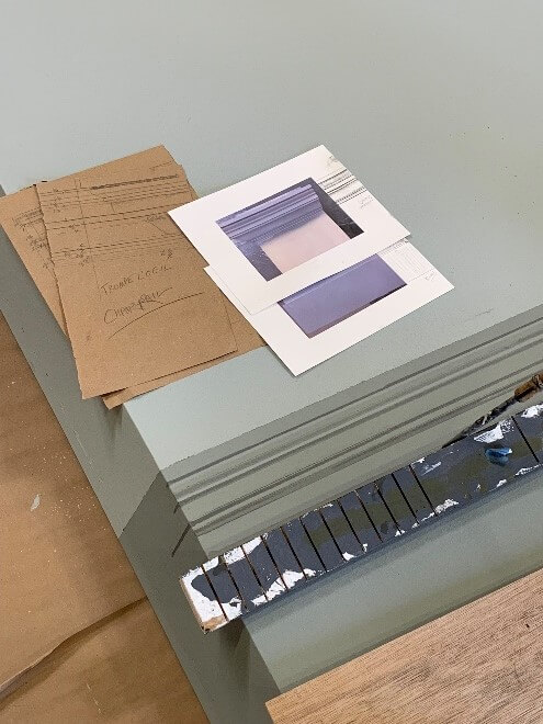 Scenic artist Lauren Abrams creating trompe l’oeil effects.