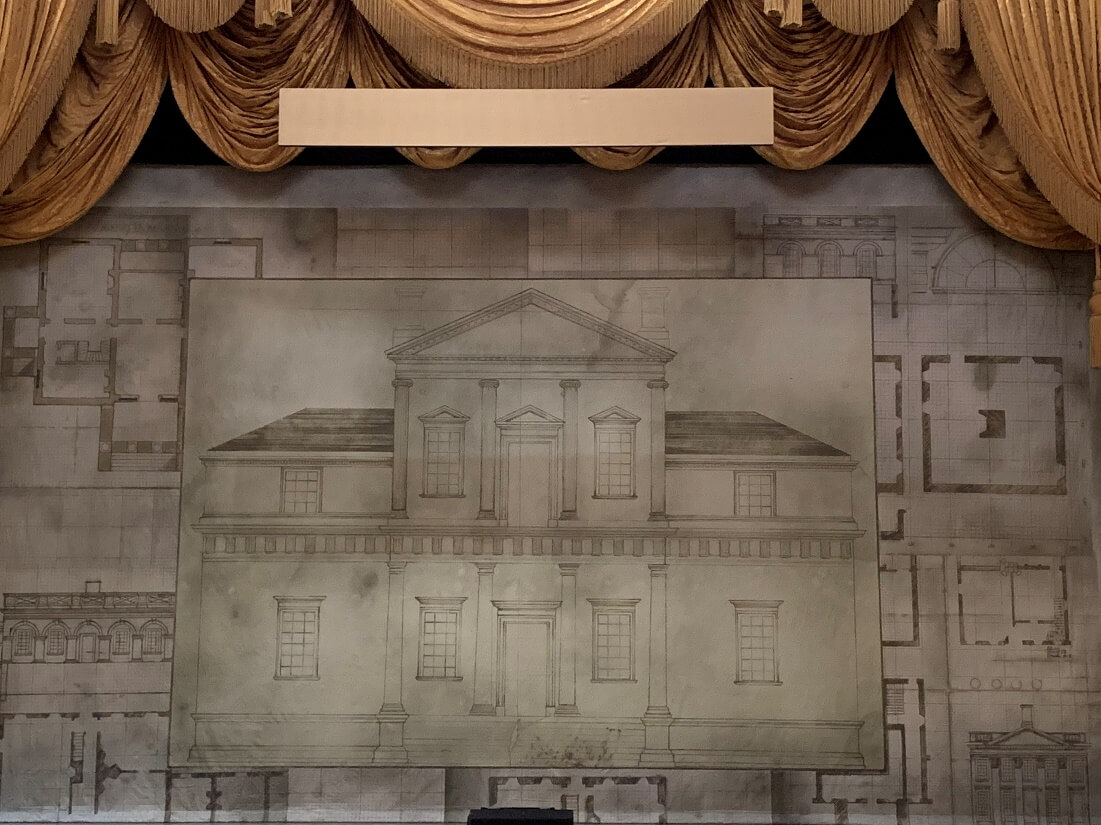 The show drop, based on sketches by Thomas Jefferson.