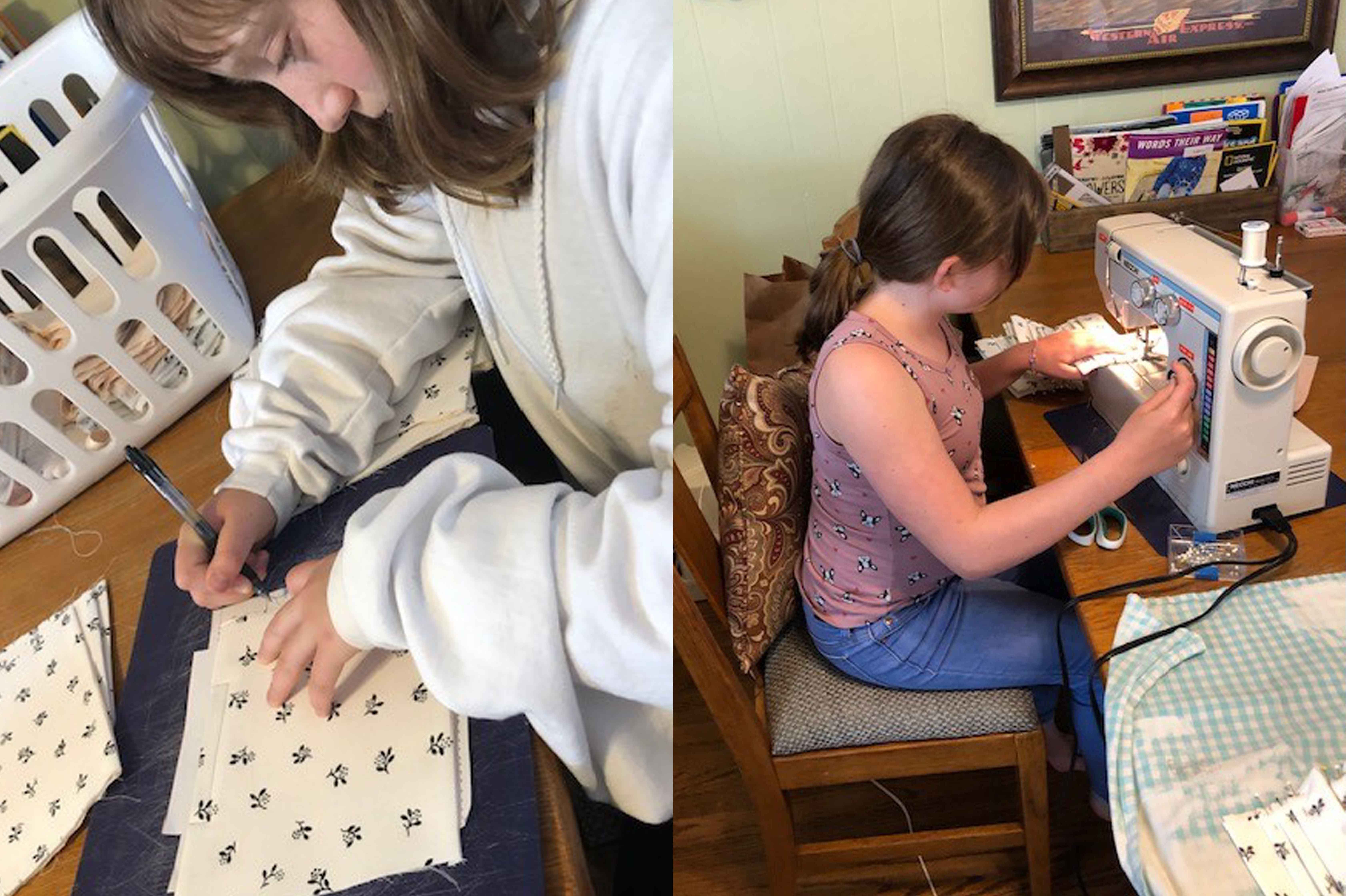 Tracing out the pattern and beginning the stitching.