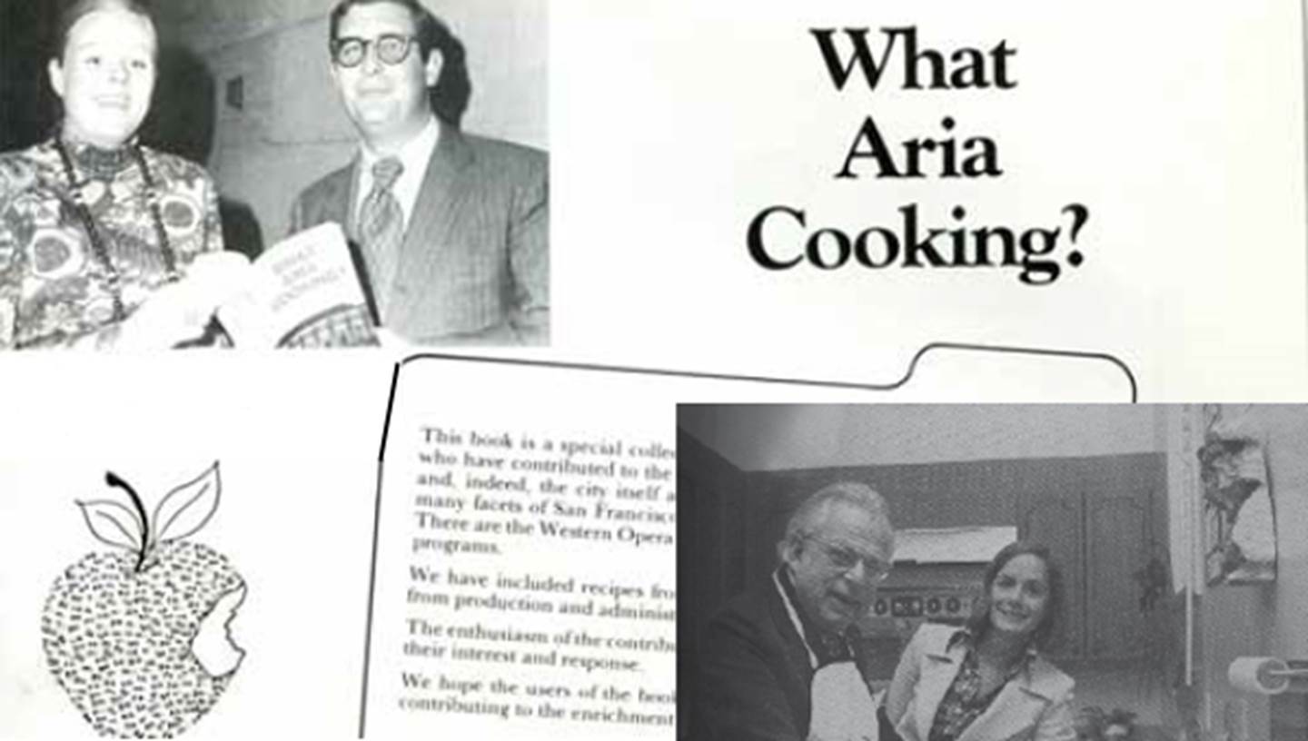 Upper: Cookbook editor Donna Miller Casey. Lower: Kurt Adler prepares to taste-test his recipe submission of Vanillekipferl, 1976.