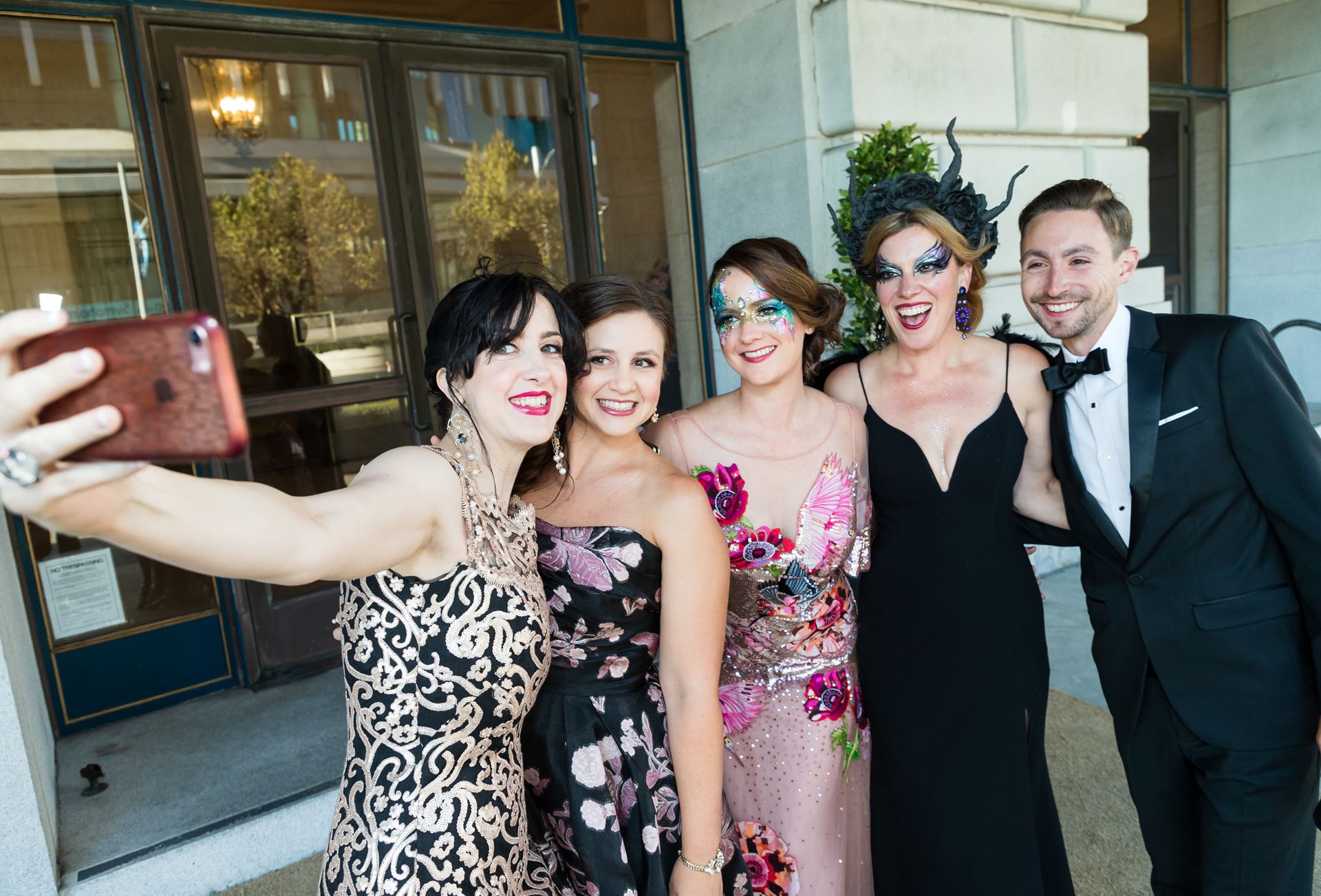Young opera patrons taking a selfie