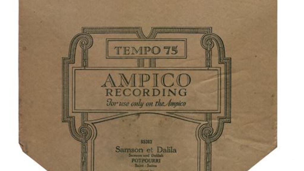 1925 Piano Roll Tempo 75 Ampico Recording Sampson et Dalila