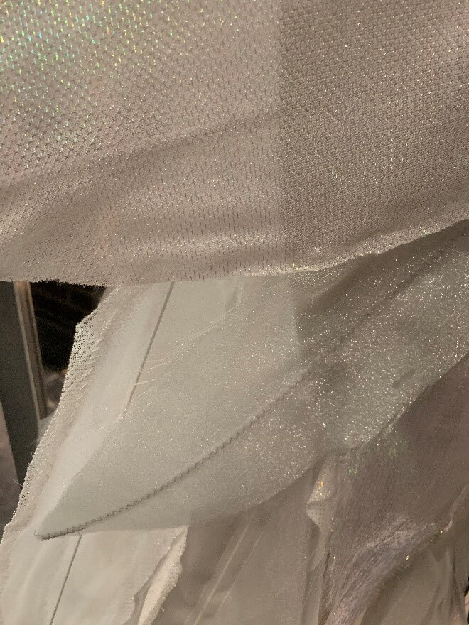 A close-up of the wing fabric, and the wing carts in action and with decoration!