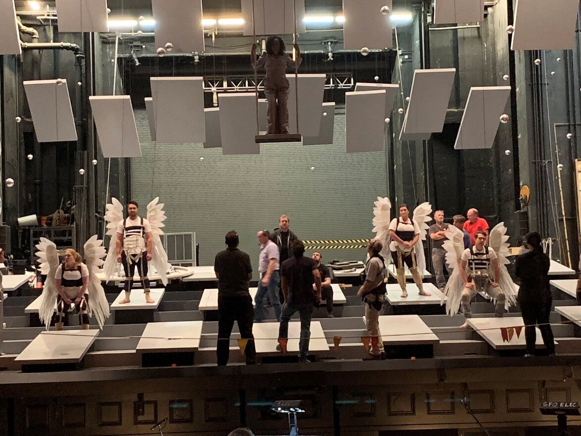 The technical rehearsal underway with the cast and crew of It&rsquo;s a Wonderful Life.