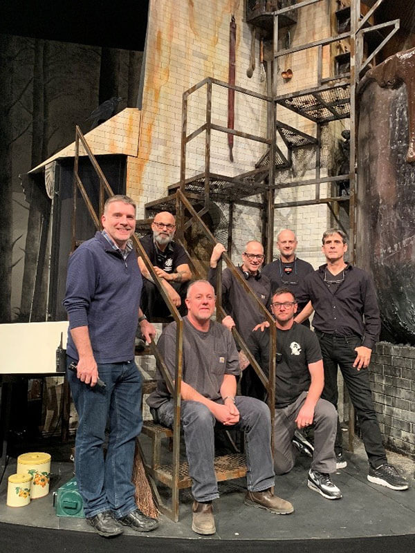 Erik Walstad with members of the San Francisco Opera stage crew, quite literally making magic happen on our stage.