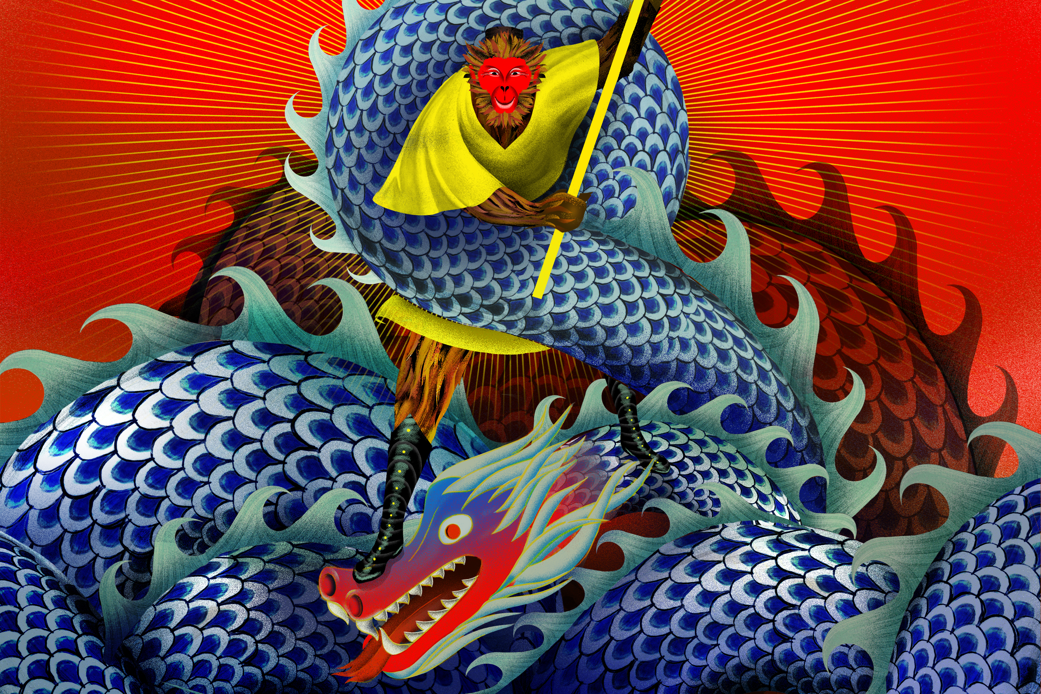 The Monkey King illustration by Brian Stauffer