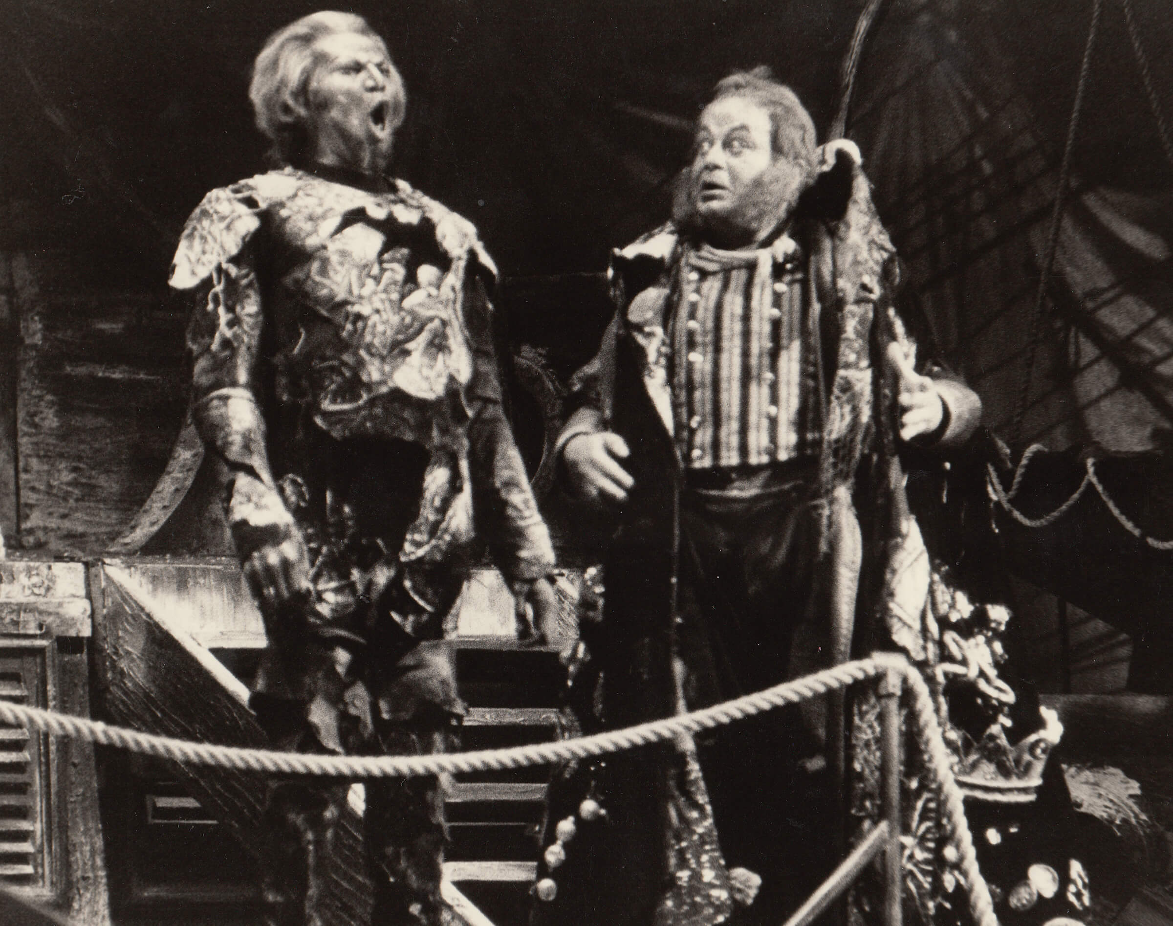 Simon Estes as Dutchman, Marius Rintzler as Daland - Photo by Tony Plewik