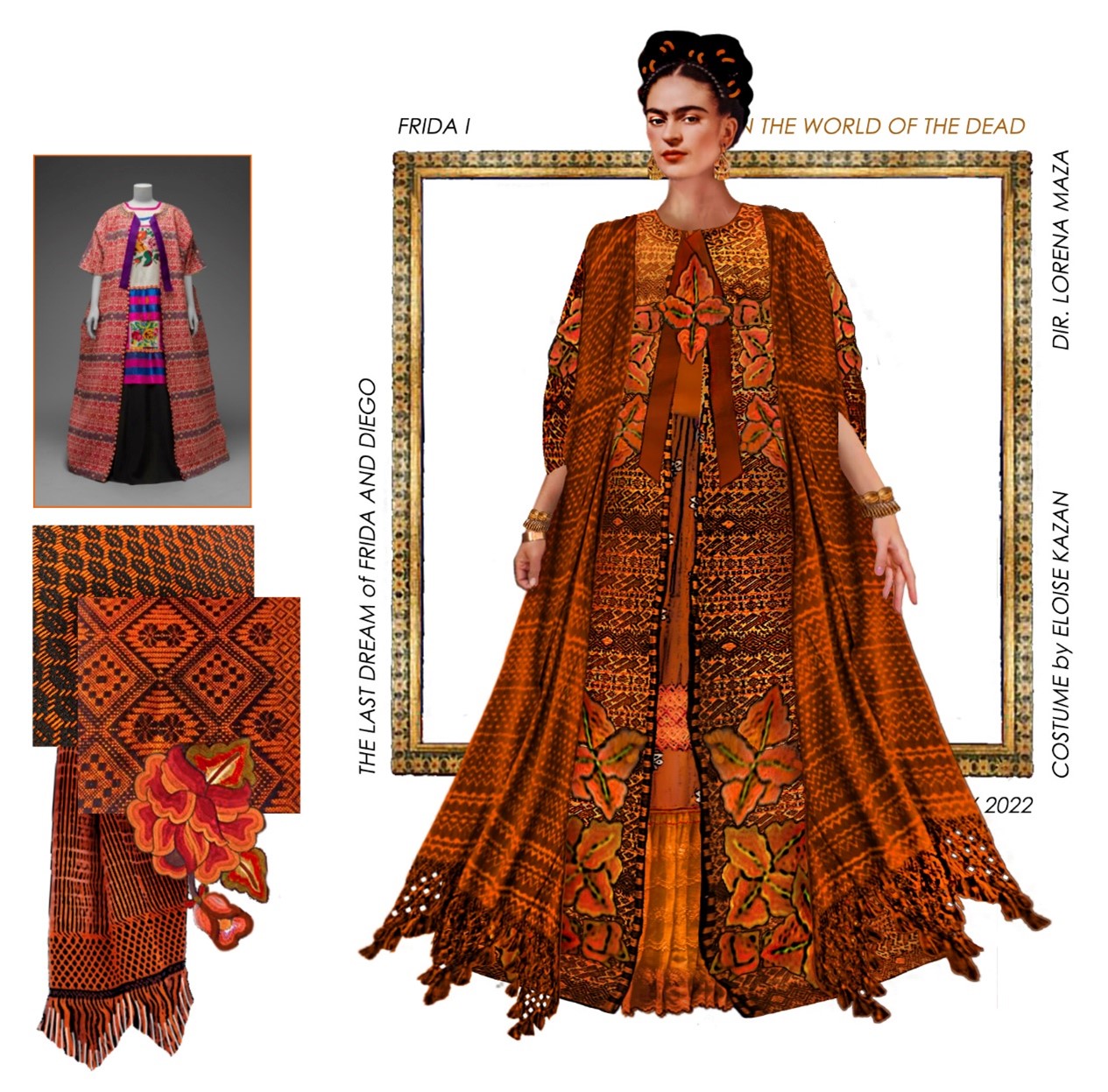 Eloise Kazan’s costume design for Frida Kahlo’s underworld costume