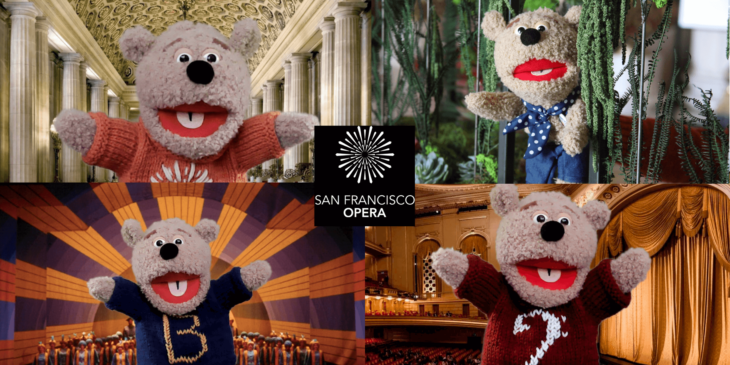 Four images of opera bear