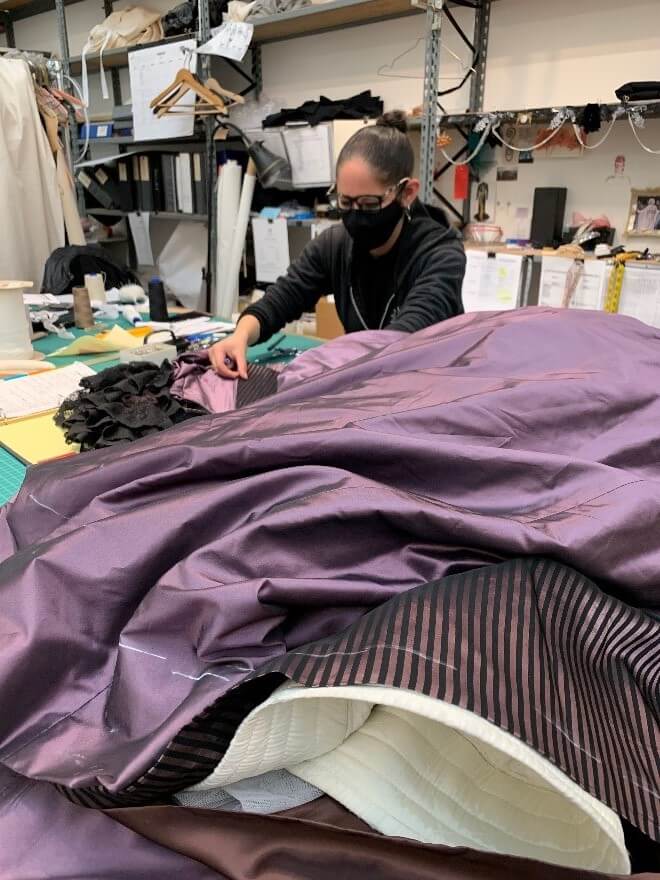  Kristin Tracy working on the Rosina cover costume, adapting an existing stock costume.