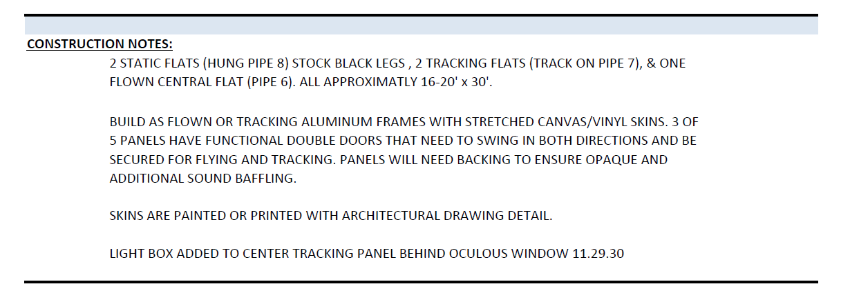 Construction Notes