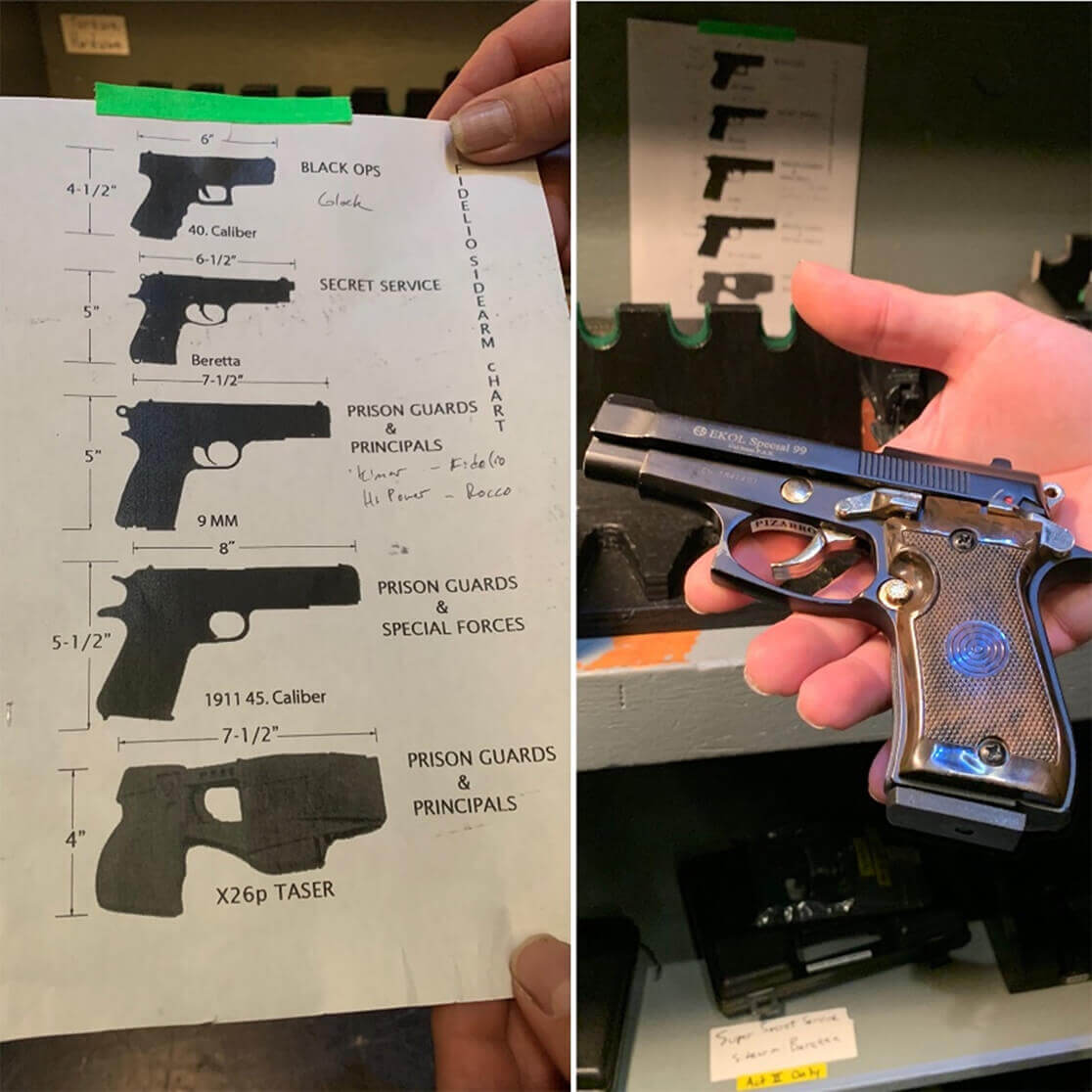 A guide to firearms used in the production along with Don Pizarro&rsquo;s beretta.