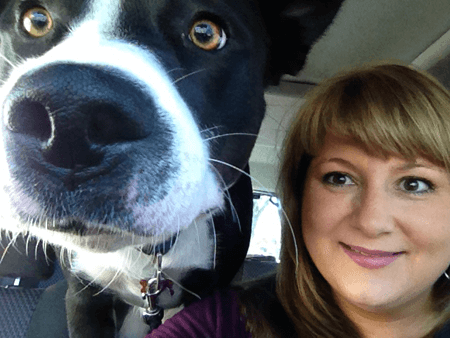 Jess Shown-Morgan,&nbsp;Media Coordinator & Asstant Video Director, and her furry friend,&nbsp;Parker Parks Morgan.