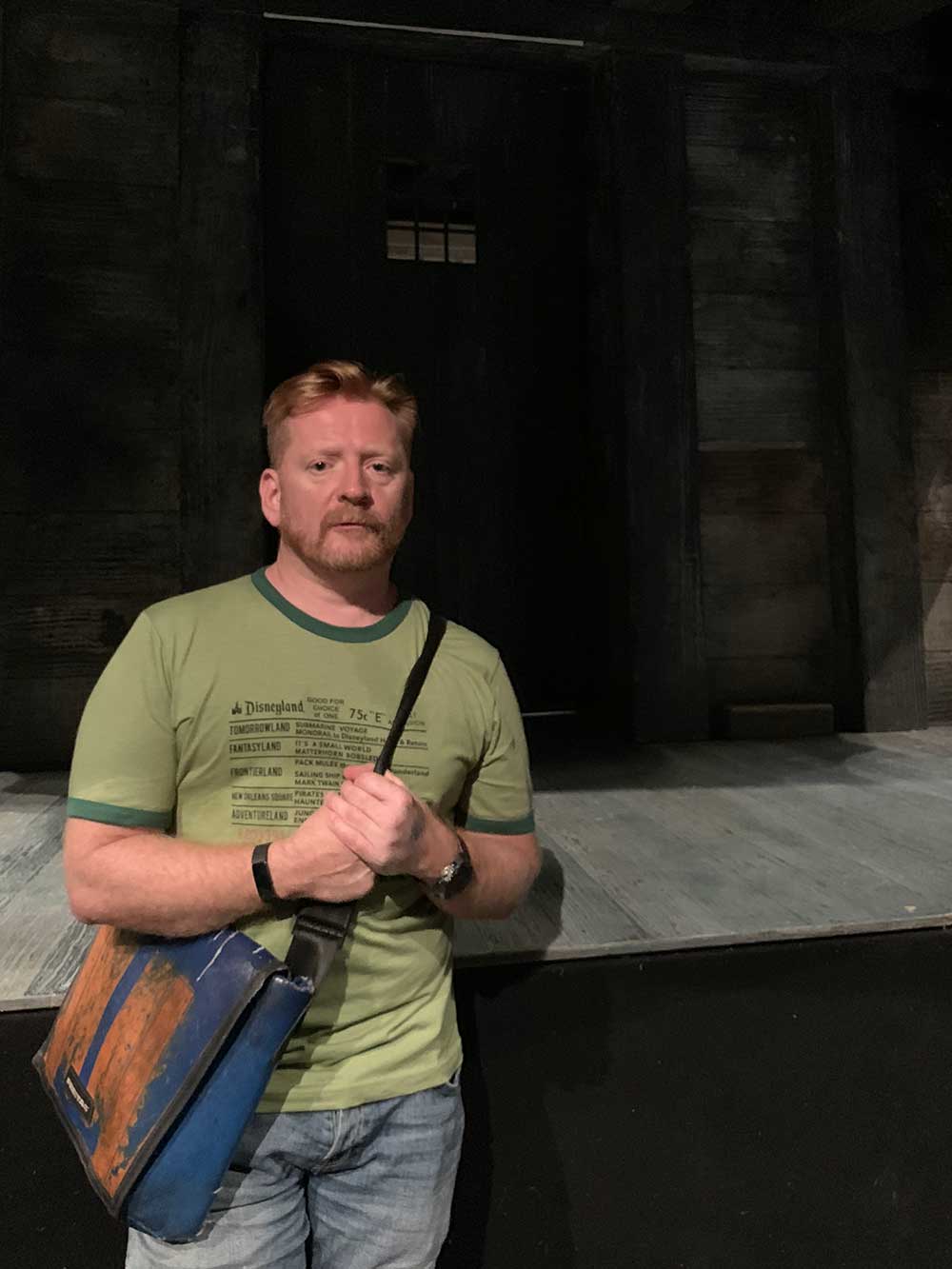 Christopher Oram on the set of Billy Budd.