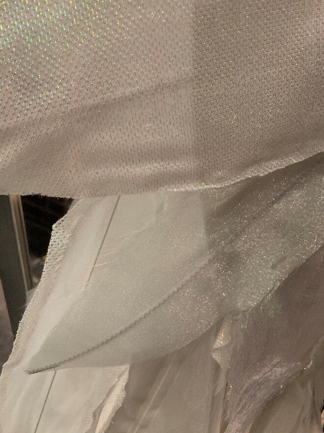 A close-up of the wing fabric, and the wing carts in action and with decoration!