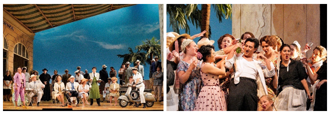 Scenes of singers on stage