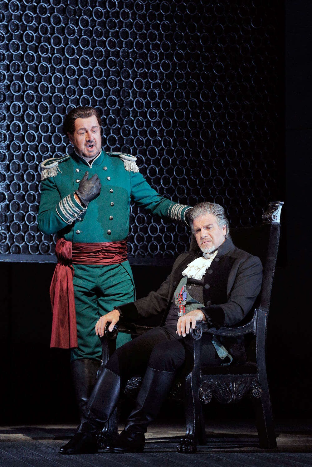 Andrea Silvestrelli as Wurm and Daniel Sumegi as Count Walter in Luisa Miller. Photo by Cory Weaver/San Francisco Opera.